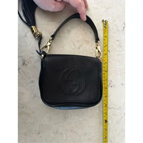 Gucci Interlocking G Leather Soho Small Tassels Handbag Black - Picture 6 of 6